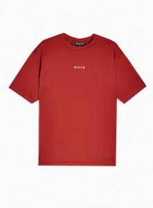 T-shirt rouge avec logo central par Nicce
