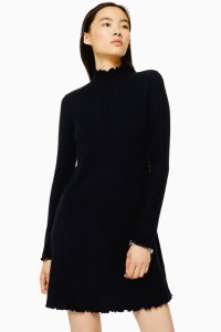 Topshop - Mini robe froncée coupée-cousue - noir