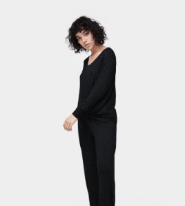 UGG Fallon Set Pyjamas pour Femmes en Black, taille Grande | Rayonne