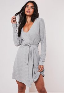 Missguided - Robe de chambre grise mix and match