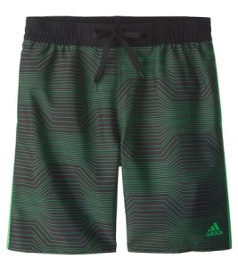 Adidas Men's Modern Lines Print Volley Short - Green Xl Polyester - Swimoutlet.com