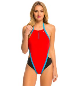 Aqua Sphere Stella One Piece Swimsuit - Red/Blue 30 Elastane/Polyamide - Swimoutlet.com