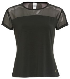 Asics Women's Piped Dream Tee Shirt - Performance Black Large Size Large - Swimoutlet.com