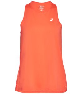 Asics Women's Race Sleeveless Tank Top - Flash Coral Small Size Small Polyester - Swimoutlet.com