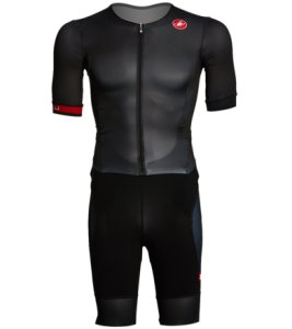 Castelli Men's Free Sanremo Short Sleeve Shirt Tri Suit - Black Large Elastane/Polyamide - Swimoutlet.com