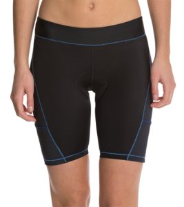 Desoto Women's 400 Mile Bike Shorts - Black W/Navy Stich Xs Size X-Small - Swimoutlet.com