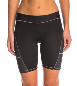 Desoto Women's 400 Mile Bike Shorts - Black W/Pink Piping Xs Size X-Small - Swimoutlet.com