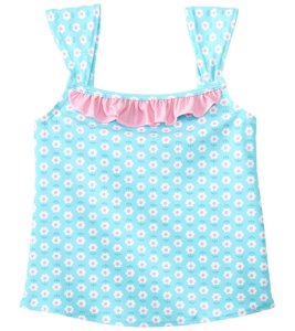 I Play. By Green Sprouts Girls' Classic Ruffle Swimsuit Top Baby - Aqua Daisy 12 Months - Swimoutlet.com