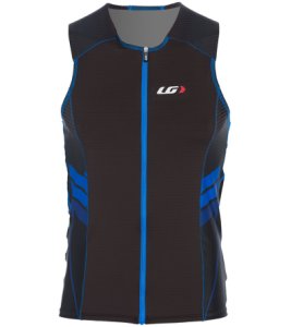 Louis Garneau Men's Pro Carbon Comfort Tri Top - Black/Blue Small - Swimoutlet.com