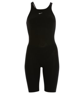 Nike Women's Flex Lt Solid Open Back Kneeskin Tech Suit Swimsuit - Black 29 Lycra®/Nylon/Spandex - Swimoutlet.com