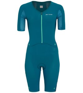 Orca Women's 226 Perform Aero Short Sleeve Race Suit - Green Large Size Large - Swimoutlet.com