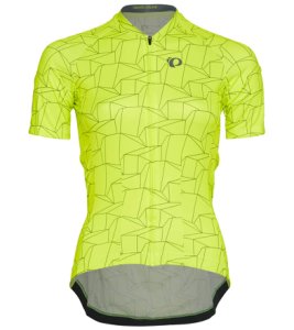 Pearl Izumi Women's Attack Jersey - Screaming Yellow/Turbulence Origami Large Size Large - Swimoutlet.com