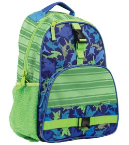Stephen Joseph Kids' Shark All Over Print Backpack - Green Polyester - Swimoutlet.com
