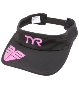 TYR Running Visor - Black/Pink Polyester - Swimoutlet.com