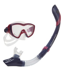 U.s. Divers Diva Ii Lx / Island Dry Mask And Snorkel Set - Dark Pink/Purple - Swimoutlet.com
