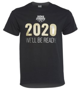 Usa Swimming Men's 2021 We Will Be Ready Crew Neck T-Shirt - Black Xl Size Xl Cotton/Polyester - Swimoutlet.com