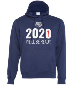 Usa Swimming Men's 2021 We Will Be Ready Hooded Sweatshirt - Navy Xl Size Xl Cotton/Polyester - Swimoutlet.com