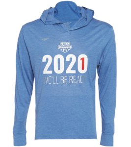 Usa Swimming Speedo Men's 2021 We'll Be Ready Lightweight Pull Over Hoodie - Royal Large Size Large Cotton/Polyester - Swimoutlet.com