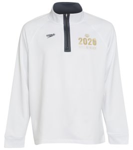Usa Swimming Speedo Men's 2021 We'll Be Ready Zip Pullover Sweatshirt - White Small Size Small Polyester - Swimoutlet.com