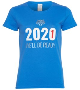 Usa Swimming Women's 2021 We Will Be Ready Crew Neck T-Shirt - Royal Blue Large Size Large Cotton/Polyester - Swimoutlet.com