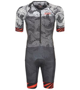 Zoot Men's Ltd Tri Aero Short Sleeve Shirt Race Suit - Tokyo Red Rays Medium Size Medium - Swimoutlet.com