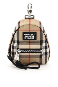 BURBERRY 0 OS Beige, Black, Red Cotton, Leather