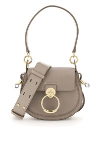 CHLOE' TESS SMALL LEATHER BAG OS Grey Leather