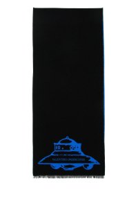 VALENTINO GARAVANI UNDERCOVER SCARF OS Black, Blue Wool, Silk