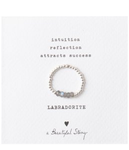 A Beautiful Story-Rings - Beauty Labradorite Silver Ring S/M - Green