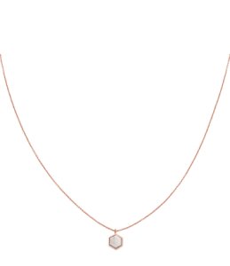 CLUSE-Necklaces - Idylle Marble Hexagon Pendant Necklace - Rose (gold) coloured