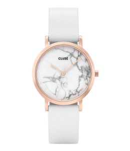 CLUSE-Watches - La Roche Petite Rose Gold Plated White Marble - Rose (gold) coloured