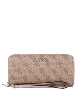 Guess-Zip wallets - Alby Slg Large Zip Around - Brown