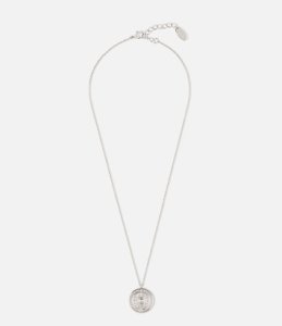 Orelia-Necklaces - Engraved Coin Pendant Necklace - Silver coloured
