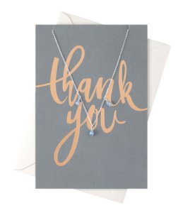Orelia-Necklaces - Thank You Drop Necklace Giftcard - Silver coloured