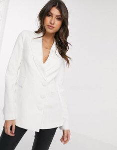 4th + Reckless blazer with open back in white
