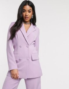 4th + Reckless double breasted suit blazer in lilac-Purple