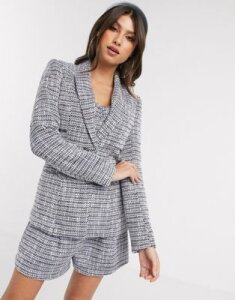 4th + Reckless tailored blazer two-piece in navy boucle-Multi