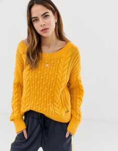 Abercrombie & Fitch cable knit sweater-Yellow