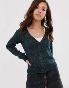 Abercrombie & Fitch chenille knit cardigan-Navy