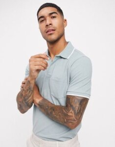Abercrombie & Fitch johnny color pique polo in gray