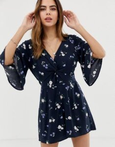 Abercrombie & Fitch romper in floral-Navy
