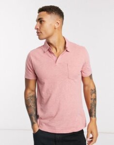 Abercrombie & Fitch washed polo in dusty rose-Pink