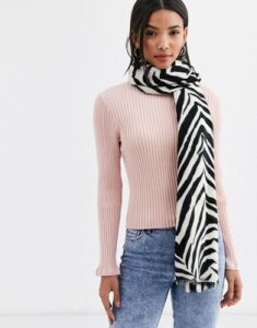 Accessorize Attie blanket scarf in zebra print-Multi