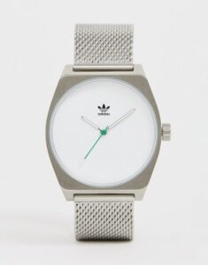 adidas M1 Archive mesh watch in silver