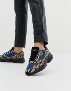 adidas Originals Falcon sneakers in contrast leopard prints-Multi