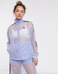 adidas Originals mesh logo track jacket in blue