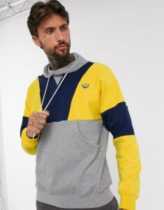 adidas Originals premium hoodie with cut and sew panels-Yellow