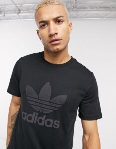 Adidas Originals Superstar warm up t-shirt in black
