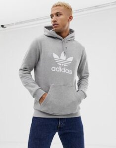 adidas Originals Trefoil hoodie in gray