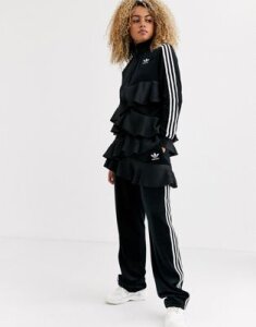 adidas Originals x J KOO trefoil ruffle track pant in black